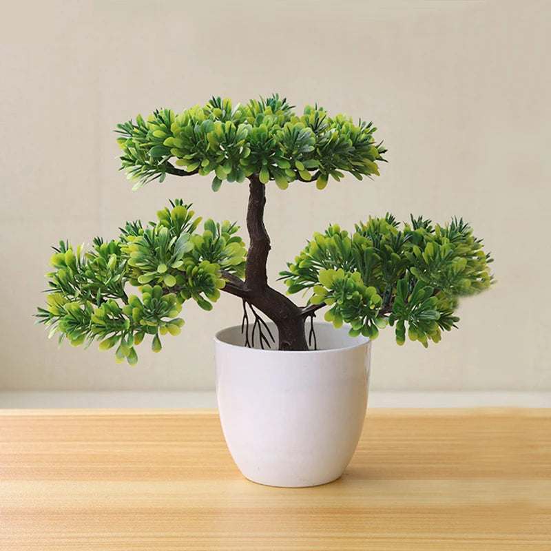 Simulated Plant Tree Bonsai Artificial Plastic Plants Flowers Potted Indoor Hotel Table Decoration Garden Arrangement Ornaments