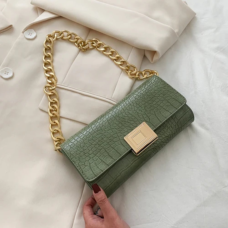 Fashion Vintage Bags for Women 2020 Crocodile Pattern Shoulder Purse Luxury Handbags Women Bags Designer Female Bags Purse