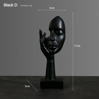 Abstract Face Statue Sculptures and Figurines Decoration Nodic Home Decor Luxury Living Room Decoration Figurines for Interior