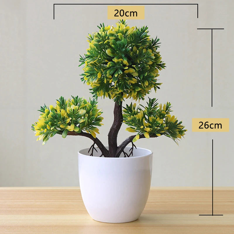 Simulated Plant Tree Bonsai Artificial Plastic Plants Flowers Potted Indoor Hotel Table Decoration Garden Arrangement Ornaments