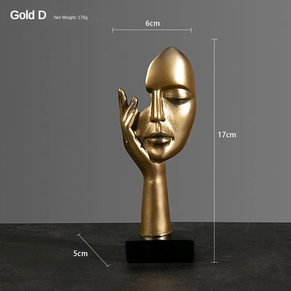 Abstract Face Statue Sculptures and Figurines Decoration Nodic Home Decor Luxury Living Room Decoration Figurines for Interior