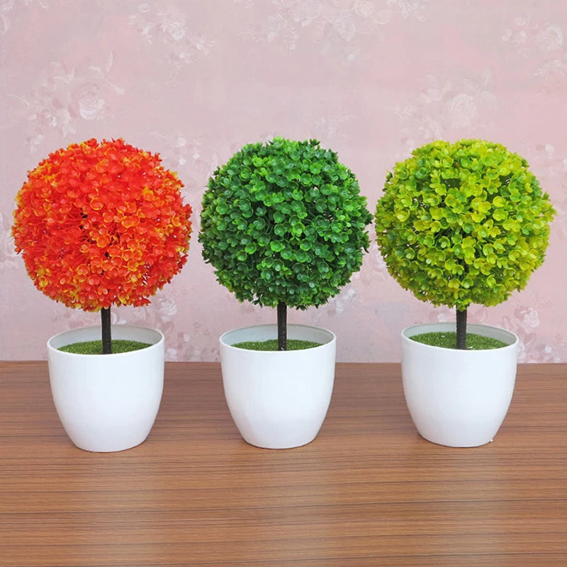 Simulated Plant Tree Bonsai Artificial Plastic Plants Flowers Potted Indoor Hotel Table Decoration Garden Arrangement Ornaments