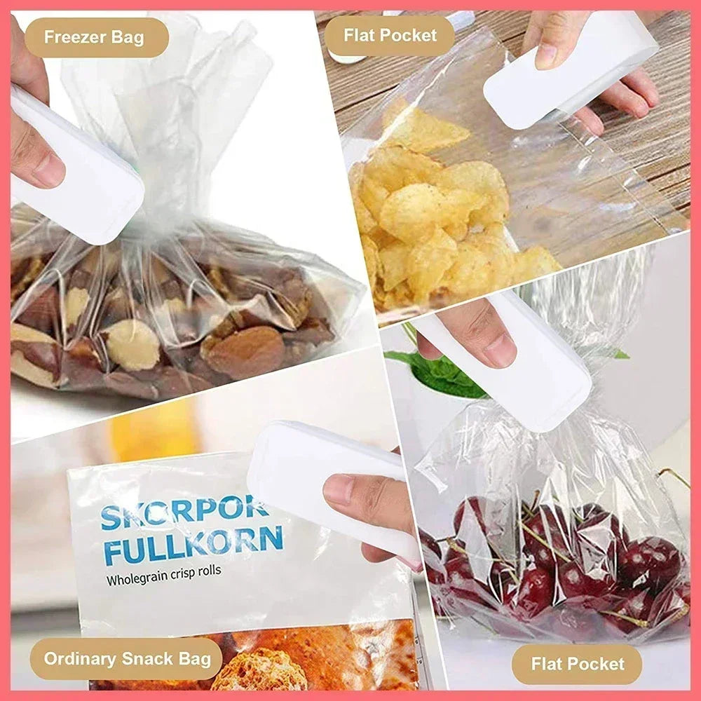 Portable Mini Heat Bag Sealing Machine Magnetic Package Sealer Bag for Storage Plastic for Food Snack Vegetables Kitchen Gadgets