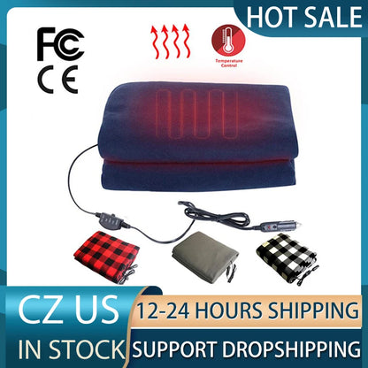 12V Car Winter Hot Navy Blue Polar Fleece Constant Temperature Heating Blanket Car Electric Blanket Cover Pad Mat 3 Model