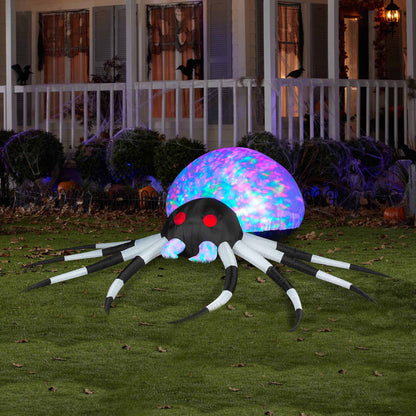 3' Projection Airblown Inflatables Kaleidoscope Black/White Spider Halloween Decoration