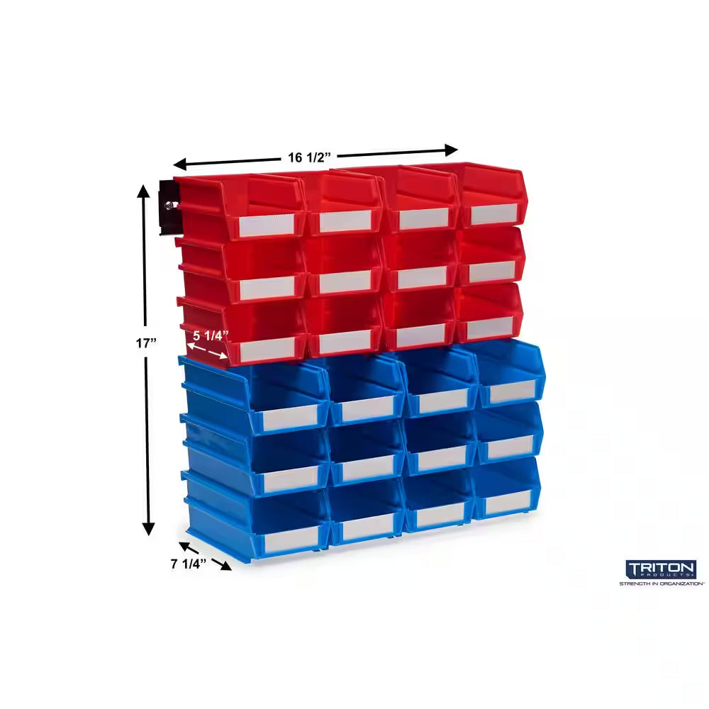 4-1/8 In. W Storage Bin, Red and Blue (26-Piece)