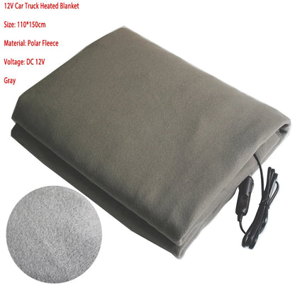 12V Car Winter Hot Navy Blue Polar Fleece Constant Temperature Heating Blanket Car Electric Blanket Cover Pad Mat 3 Model