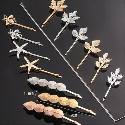 Metal Vintage Hair Pin Clip for Women/Girl Headwear Gold/Silver Hairpins Barrettes Styling Hair Accessories Gifts