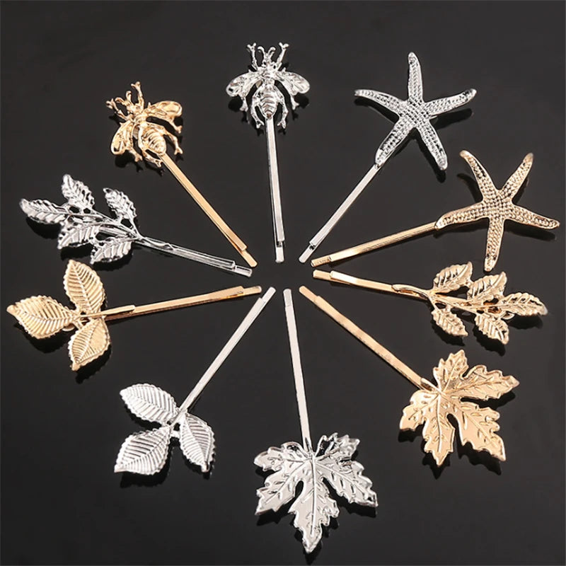 Metal Vintage Hair Pin Clip for Women/Girl Headwear Gold/Silver Hairpins Barrettes Styling Hair Accessories Gifts