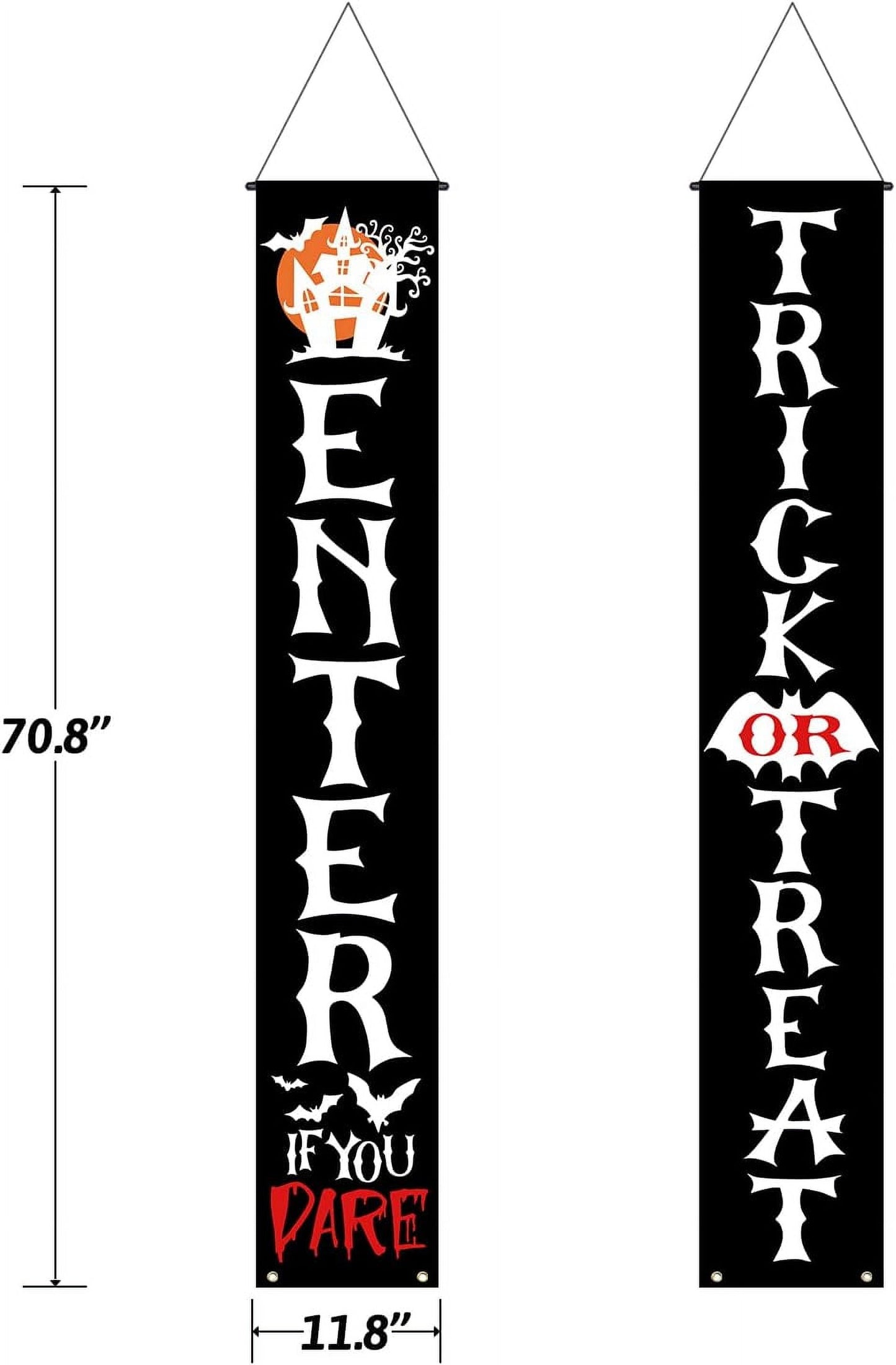 Halloween Decorations Banners, Halloween Door Porch Sign Trick or Treat Yard Signs Banner